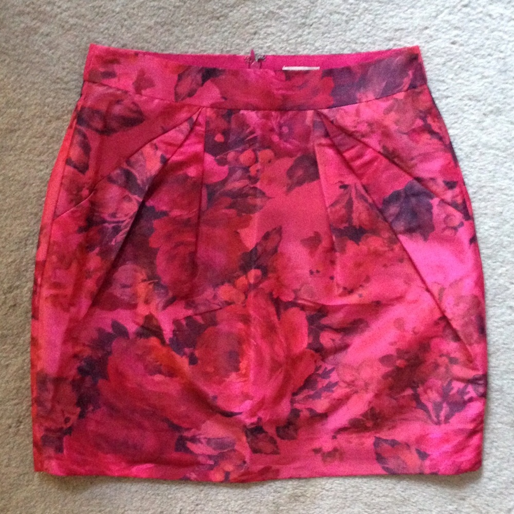 J. Crew mini pleated floral skirt